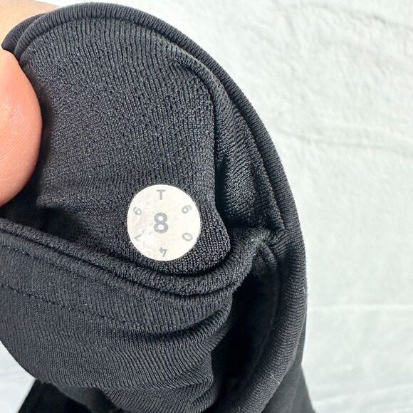 Lululemon Vent Mesh Reflective Crop Leggings Size 8 Black Running Athletic - Picture 7 of 7